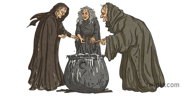 macbeth three witches illustration