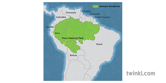 Manu National Park Map Amazon Rainforest South America Geography Ks3