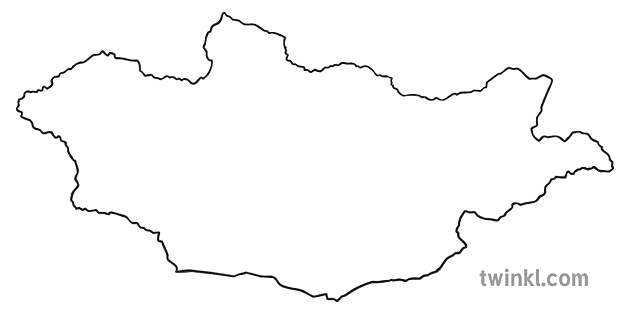 Map Outline Of Mongolia Country Shapes Flag Continents KS1 Black And White   Map Outline Of Mongolia  Country Shapes Flag Continents KS1 Black And White RGB 