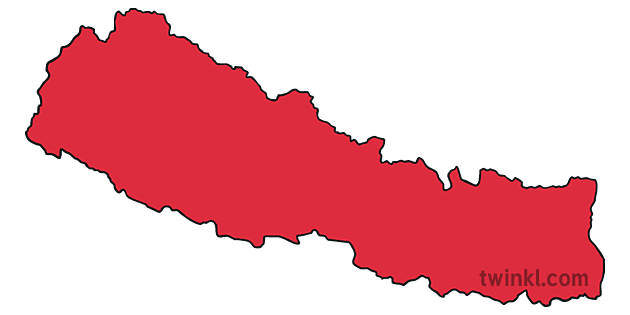 Map Outline of Nepal Country Shapes Flag Continents KS1 Illustration ...