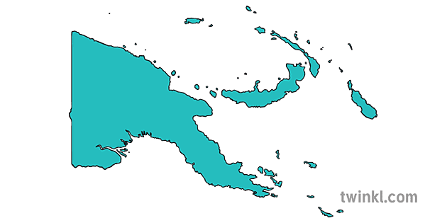 map outline of papua new guinea country shapes flag continents ks1