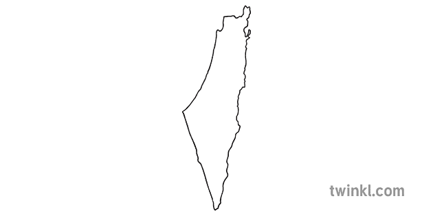 Map Outline Of State Of Palestine Country Shapes Flag Continents KS1 Black   Map Outline Of State Of Palestine   Country Shapes Flag Continents KS1 Black And White RGB 