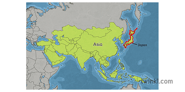 Map Of Asia With Japan Highlighted Map Ks2 Year 6 Hass Geography Asia Map Of Asia With Japan Highlighted Map KS2 Year 6 HASS Geography Asia Lesson 2 China And Japan 