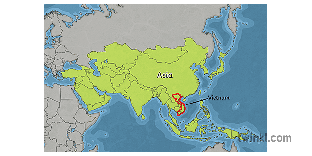 Map Of Asia Cum Vietnam Illustravit Ks2 Map Annos Vi Hass Geographiam Asiae 