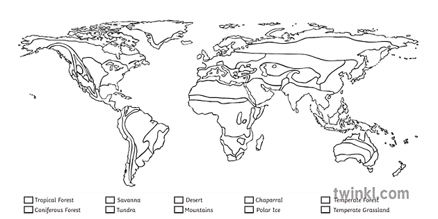 map of asias biomes asia ks3 sort hvid Illustration - Twinkl