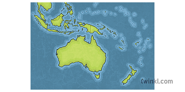 Australia Neighbouring Countries Map Map Of Australia And Its Neighbouring Countries Geography Ks2 Illustration -