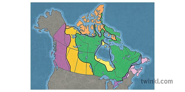 Map Of Canada With Provinces And Physiographic Regions  Geography KS2 