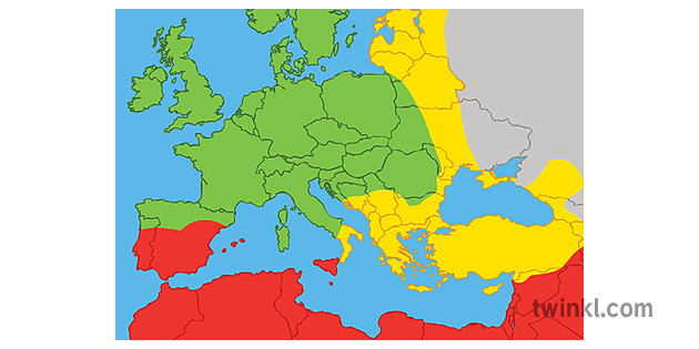 mapa ng christendom europe map history ks3 - Twinkl