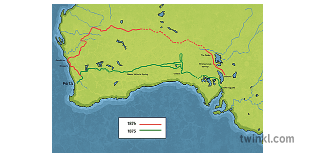 map of ernest giles expedition ks2 Illustration - Twinkl