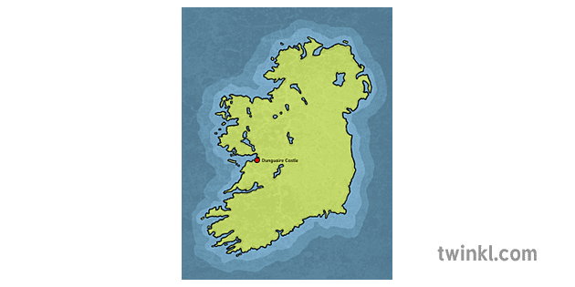 karta irske dvorca pokazivanja dunguaire a Illustration - Twinkl