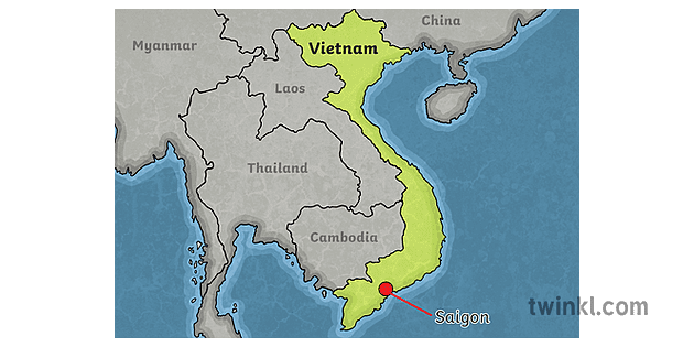Map Of Vietnam With Saigon Highlighted 
