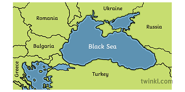 Map of the Black Sea World Water Ocean Lake Earth KS1 Illustration - Twinkl
