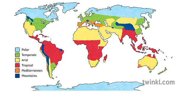 harta e botës dhe klimat ks2 Illustration - Twinkl