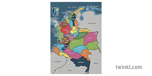 Mapa De Colombia Y Sus Capitales Illustration Twinkl 