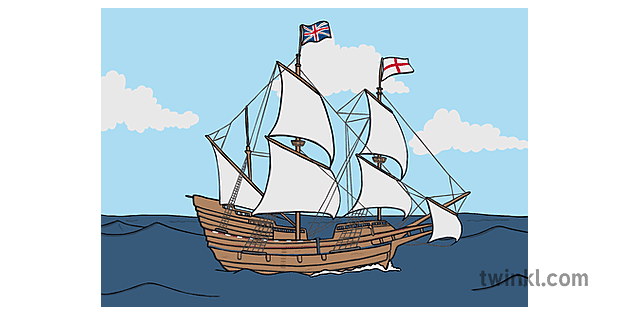 Mayflower At Sea Ilustracao Twinkl