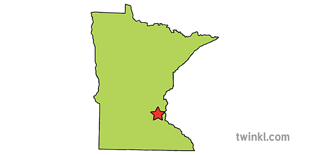 Capital Of Minnesota Map Minnesota Outline Usa State Map Saint Paul Capital Ks1 Illustration - Twinkl