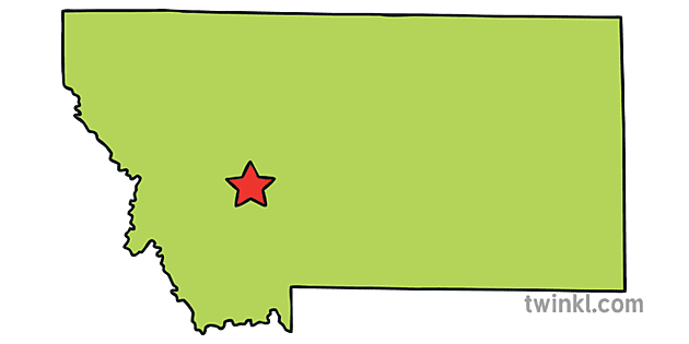 Montana Outline Usa State Map Helena Capital Ks1 Illustration Twinkl