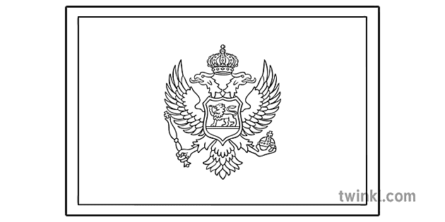 黑山國旗黑白illustration Twinkl