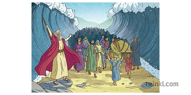 moses parting the red sea object holiday bible school bible boot camp