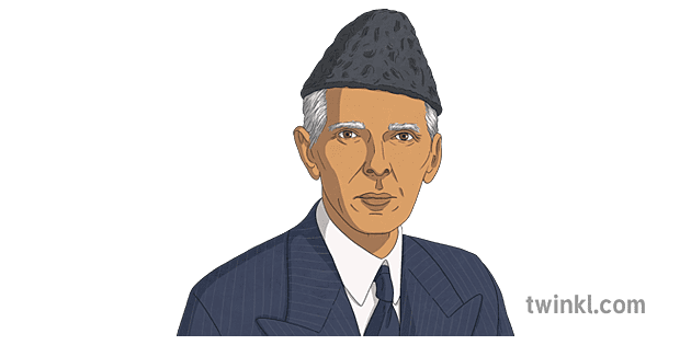 Muhammad Ali Jinnah Portrait 3 Older Man Illustration - Twinkl