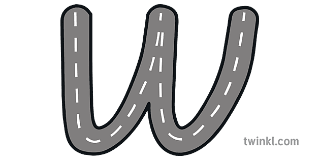 Nz Lowercase W Road Lettering Illustration Twinkl