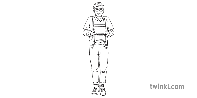 Nerd Boy Geek Teenager Fashion General People Secondary White And White Rgb