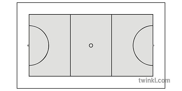 Diagram Teren Netball Gol Netball Pe Sport Secundar Bw Rgb   Netball Court Diagram Blank   Netball PE Sports Secondary Bw RGB 