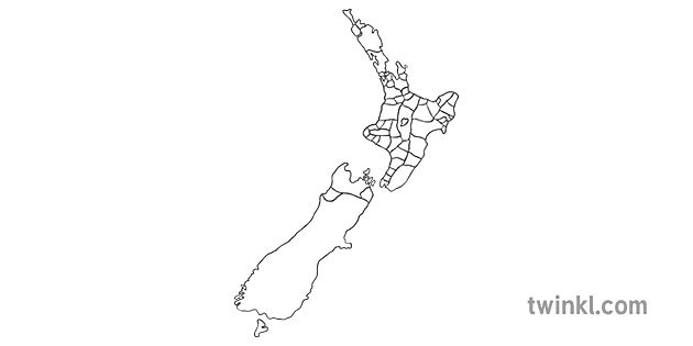 ニュージーランド 地図 Iwi No Background Ks1 Bw Rgb Illustration