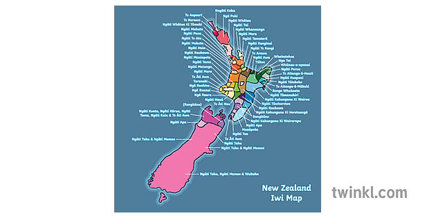 New Zealand Iwi Map New Zealand Map Iwi With Labels Text Ks1 Illustration - Twinkl