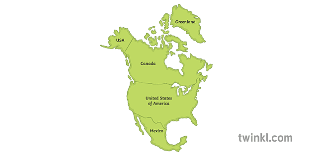 pohjois amerikka kartta manner maailma maantiede toissijainen Illustration -