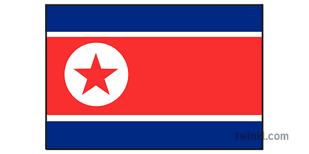 Bendera Korea Utara Illustration Twinkl