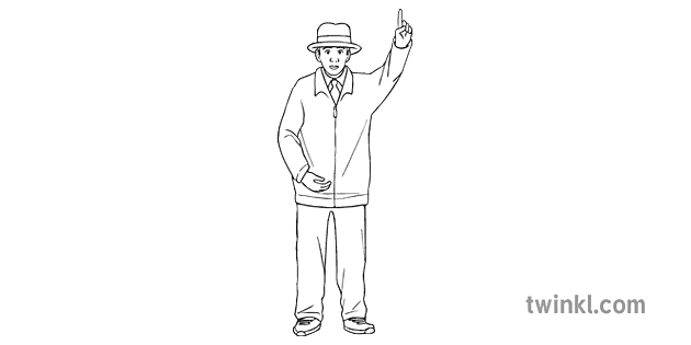 out cricket umpire hand signs ks3 preto e branco Illustration - Twinkl