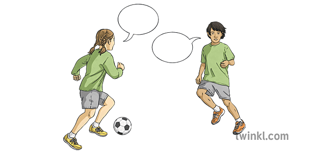 pe kommunikoida lapset jalkapallo pelit liikkua ks2 Illustration - Twinkl