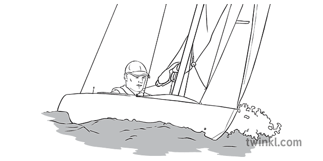 paralimpiadi vela bianco e nero Illustration - Twinkl