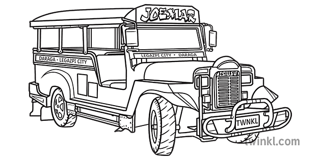 Jeepney Clipart Black And White Free Transparent Clipart Clipartkey ...