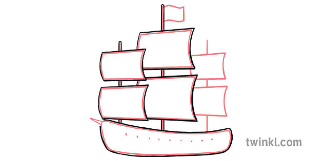 Piratenschiff Schritt 4 Illustration