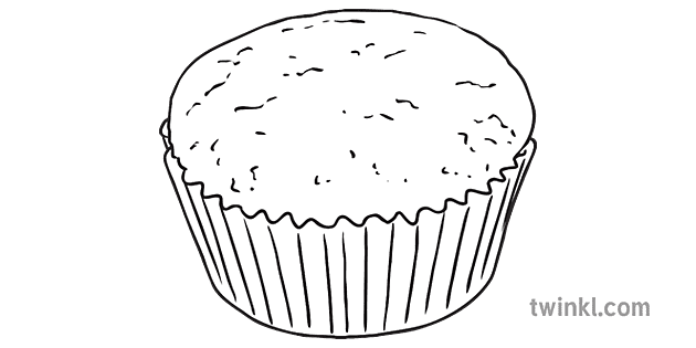 Cupcake Uni Noir Et Blanc Illustration Twinkl