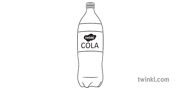 botella de plastico de refresco gaseosa blanco y negro rgb Illustration