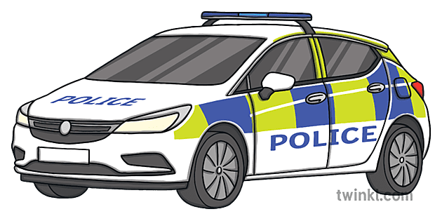 Police Car Law Enforcement PWHU Vehicle UK KS1 Illustration - Twinkl