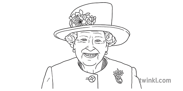 Queen Elizabeth II madow iyo cad RGB ver 2 - Twinkl