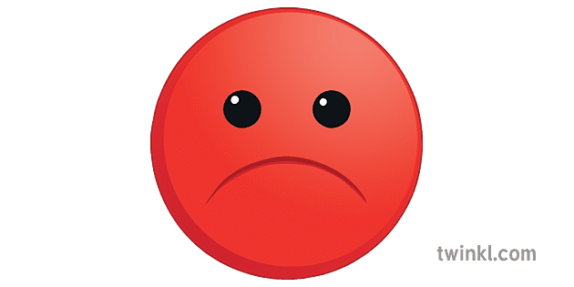 Red Sad Face Illustration Twinkl