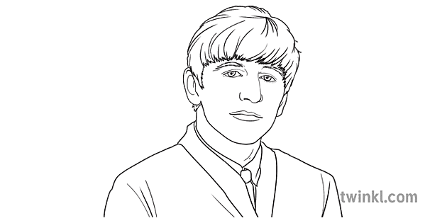 Ringo Starr The Beatles Portrait Musician Classic Ks1 Black And White Rgb