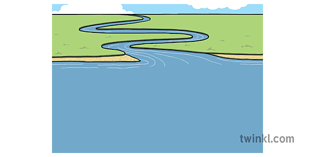 río estuario fondo gota de agua ciclo agua ks1 - Twinkl