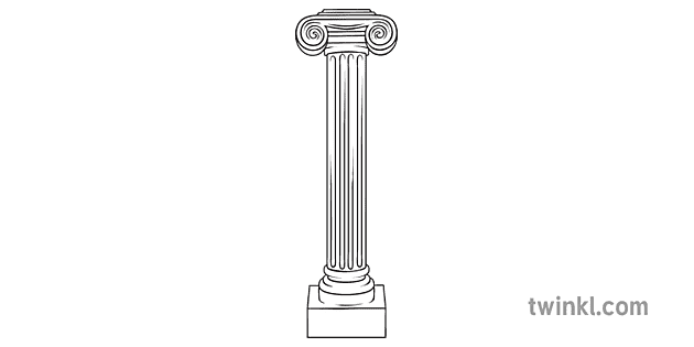 roman column english greek ks3 ks4 black and white Illustration - Twinkl