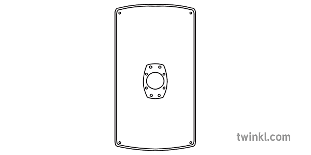 Roman Shield Template Blank Black and White RGB Illustration - Twinkl
