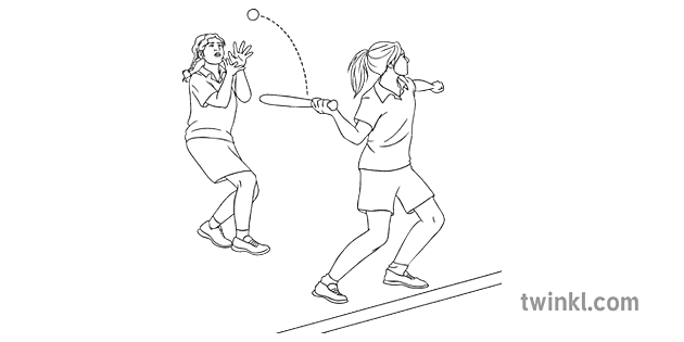 Rounders Backwards Hit Batter Backstop Sport Ball Game Pe Ks3 Bw Rgb