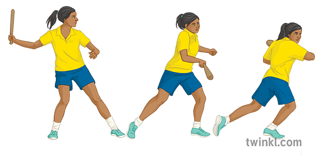 Rounders Batting Positions Sport Ball Game PE KS3 Illustration - Twinkl