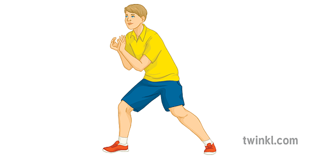 Rounders Fielding Stance Sport Ball Game Pe Ks3 Illustration Twinkl