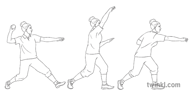 Rounders Overarm Throw Diagramm Sport Ball Spiel Pe Ks3 Bw Rgb