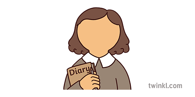 SYM Anne Frank Colour Illustration - Twinkl